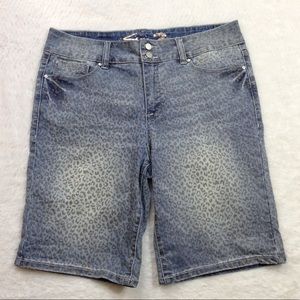 Seven7 Cheetah Print Bermuda Shorts